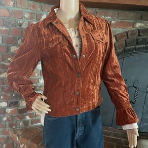 Rust crushed velvet jacket